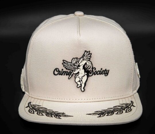 BLACK ANGEL IN WHITE SUEDE SNAPBACK