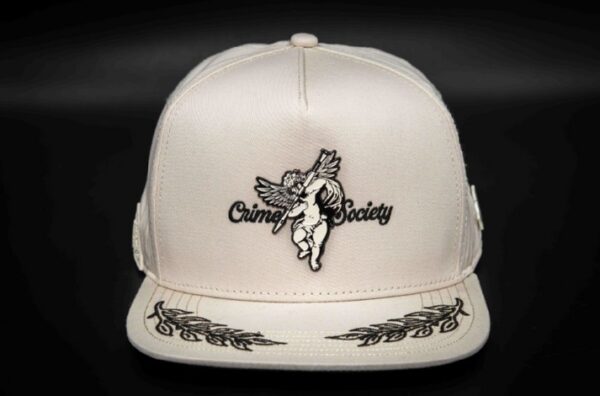 BLACK ANGEL IN WHITE SUEDE SNAPBACK